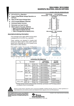 SN74LV4066ADGVRG4 datasheet - QUADRUPLE BILATERAL ANALOG SWITCHES