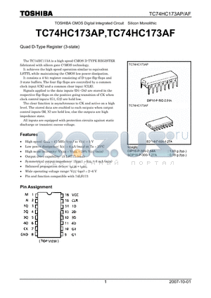 TC74HC173AP_07 datasheet - Quad D-Type Register (3-state)