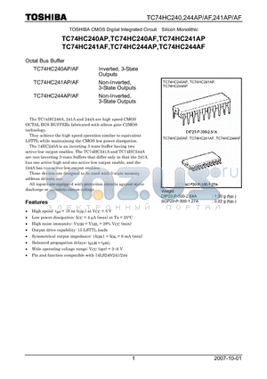 TC74HC244AP datasheet - Octal Bus Buffer