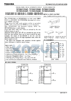 TC74HC253 datasheet - TOSHIBA CMOS DIGITAL INTEGRATED CIRCUIT SILICON MONOLITHIC