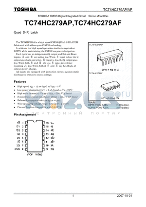 TC74HC279AF datasheet - Quad S-R Latch