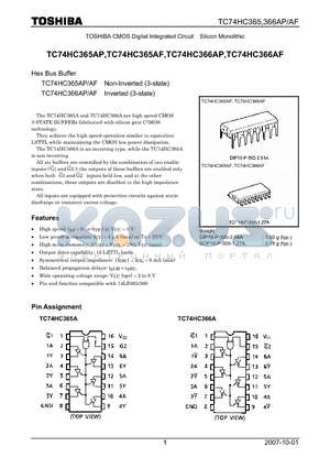 TC74HC365AP_07 datasheet - Hex Bus Buffer