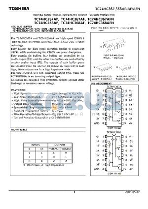 TC74HC367AF datasheet - HEX BUS BUFFER