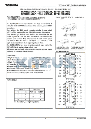 TC74HC367AP datasheet - HEX BUS BUFFER