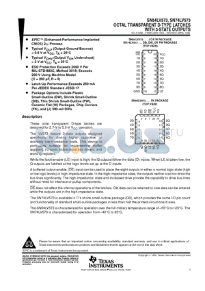 SN74LV573DB datasheet - OCTAL TRANSPARENT D-TYPE LATCHES WITH 3-STATE OUTPUTS