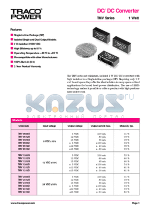 TMV0515D datasheet - DC/DC Converter