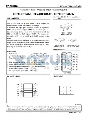 TC74HCT04AF datasheet - HEX INVERTER