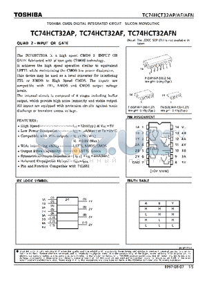 TC74HCT32AF datasheet - QUAD 2-INPUT OR GATE