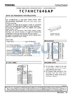 TC74HCT646AP datasheet - OCTAL BUS TRANSCEIVER/REGISTER(3-STATE)