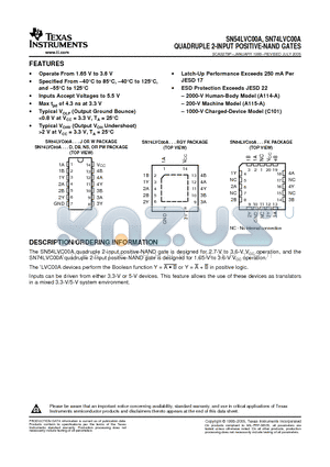 SN74LVC00APWTE4 datasheet - QUADRUPLE 2-INPUT POSITIVE-NAND GATES