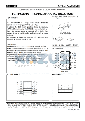 TC74HCU04 datasheet - HEX INVERTER