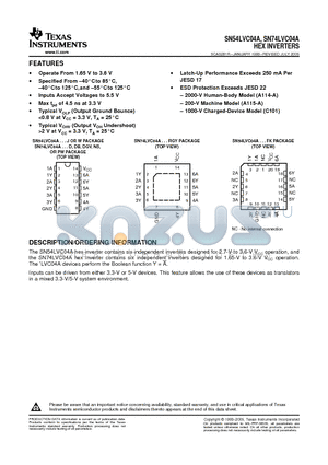 SN74LVC04AD datasheet - HEX INVERTERS