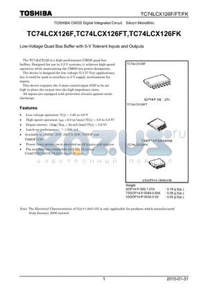 TC74LCX126FK_10 datasheet - Low-Voltage Quad Bus Buffer with 5-V Tolerant Inputs and Outputs