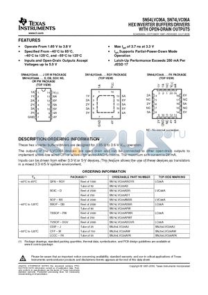 SN74LVC06APWR datasheet - HEX INVERTER BUFFERS/DRIVERS WITH OPEN-DRAIN OUTPUTS