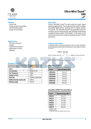 UM2S1520 datasheet - Ultra-Mini Dyad