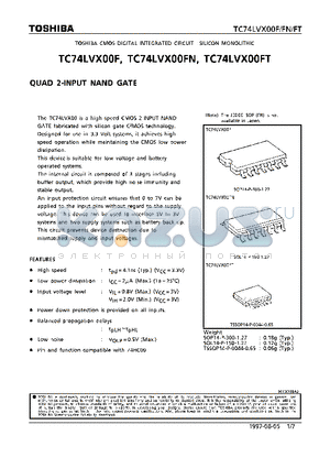 TC74LVX00 datasheet - QUAD 2-INPUT GATE