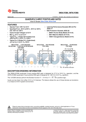 SN74LVC08ADRE4 datasheet - QUADRUPLE 2-INPUT POSITIVE-AND GATES