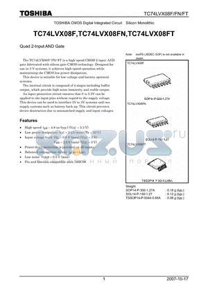 TC74LVX08FN datasheet - Quad 2-Input AND Gate