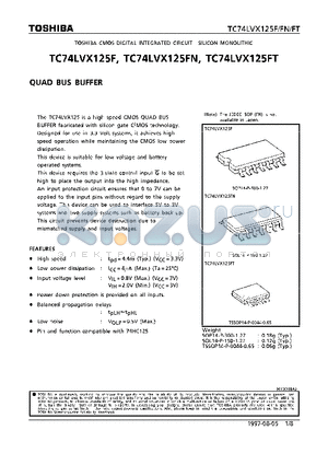 TC74LVX125FT datasheet - QUAD BUS BUFFER