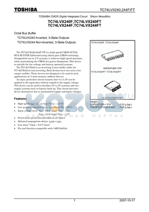 TC74LVX240F datasheet - Octal Bus Buffer