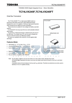 TC74LVX245F_07 datasheet - Octal Bus Transceiver