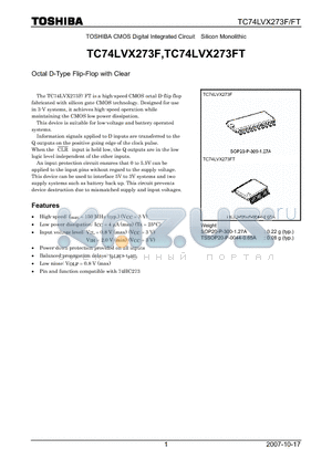 TC74LVX273F_07 datasheet - Octal D-Type Flip-Flop with Clear