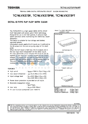 TC74LVX273FW datasheet - OCTAL D-TYPE FLIP FLOP WITH CLEAR