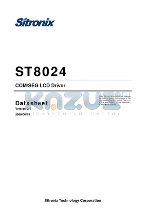 ST8024 datasheet - COM/SEG LCD Driver