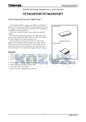 TC74LVX374FT datasheet - Octal D-Type Flip-Flop with 3-State Output