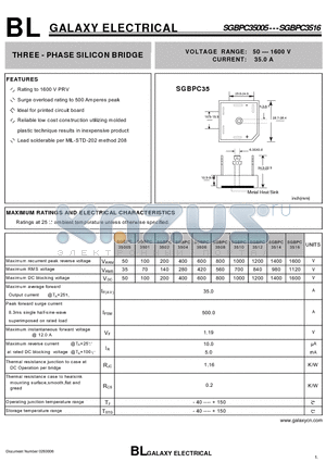 SGBPC3512 datasheet - THREE - PHASE SILICON BRIDGE