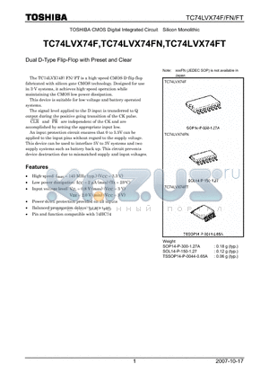 TC74LVX74F_07 datasheet - Dual D-Type Flip-Flop with Preset and Clear