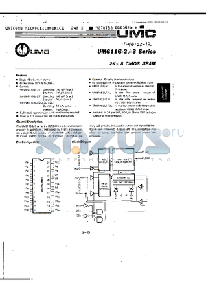 UM6116-3 datasheet - 2K x 8 CMOS SRAM
