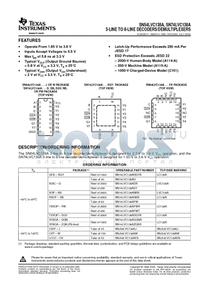 SN74LVC138ADE4 datasheet - 3-LINE TO 8-LINE DECODERS/DEMULTIPLEXERS