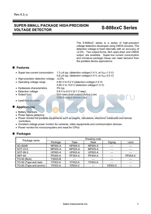 S-80843CNUA-B84T2G datasheet - SUPER-SMALL PACKAGE HIGH-PRECISION VOLTAGE DETECTOR
