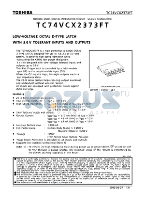 TC74VCX2373FT datasheet - LOW VOLTAGE OCTAL D-TYPE LATCH WITH 3.6V TOLERANT INPUTS AND OUTPUTS
