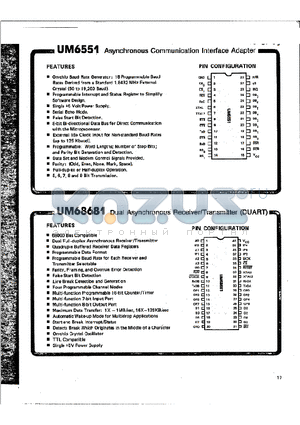 UM6551 datasheet - Asynchronous Communication Interface Adapter