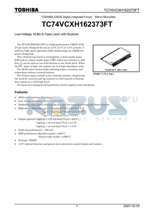 TC74VCXH162373FT datasheet - Low-Voltage 16-Bit D-Type Latch with Bushold