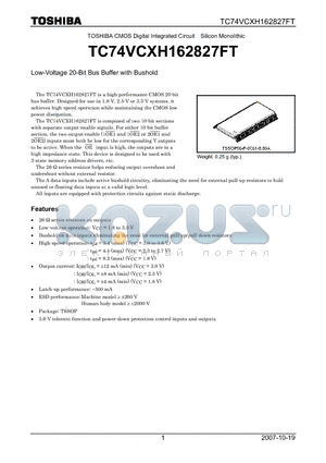TC74VCXH162827FT datasheet - Low-Voltage 20-Bit Bus Buffer with Bushold