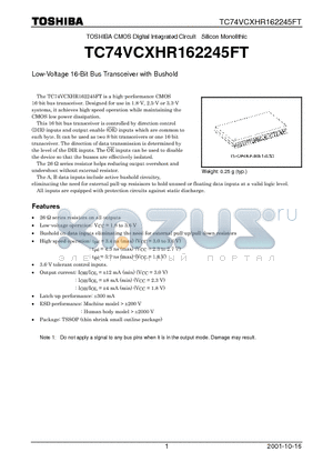 TC74VCXHR162245FT datasheet - Low-Voltage 16-Bit Bus Transceiver with Bushold