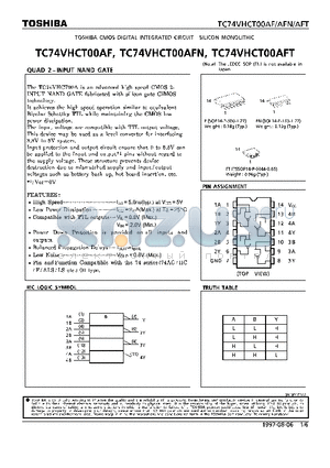 TC74VHC00AFN datasheet - QUAD 2-INPUT NAND GATE