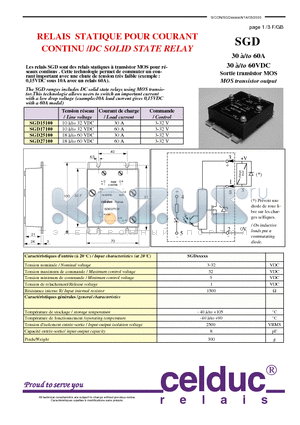 SGD25100 datasheet - DC SOLID STATE RELAY