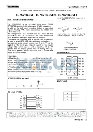 TC74VHC05FT datasheet - HEX INVERTER (OPEN DRAIN)