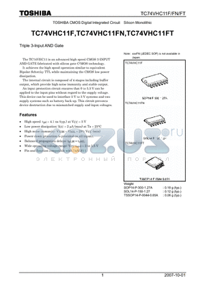 TC74VHC11FN datasheet - Triple 3-Input AND Gate