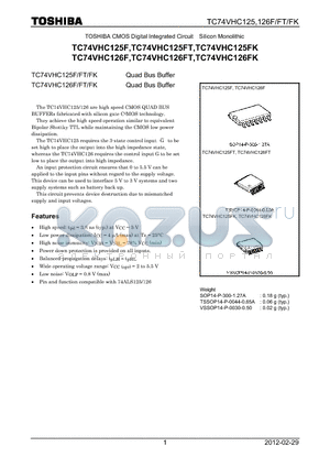 TC74VHC125F_12 datasheet - Quad Bus Buffer