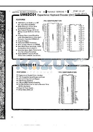 UM82C01 datasheet - Printer Adapter Interface (PAI)