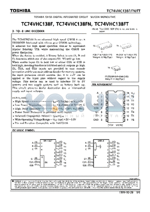 TC74VHC138FN datasheet - 3-TO-8 LINE DECODOR