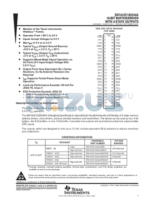 SN74LVC162244ADL datasheet - 16-BIT BUFFER/DRIVER WITH 3-STATE OUTPUTS