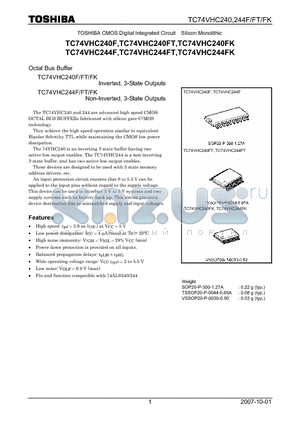 TC74VHC240FT datasheet - Octal Bus Buffer