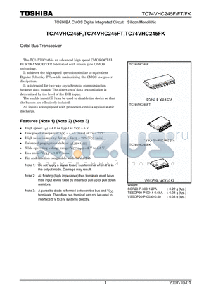 TC74VHC245FK datasheet - Octal Bus Transceiver