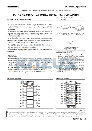 TC74VHC245FT datasheet - OCTAL BUS TRANSCEIVER